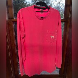 PINK long sleeve campus tee